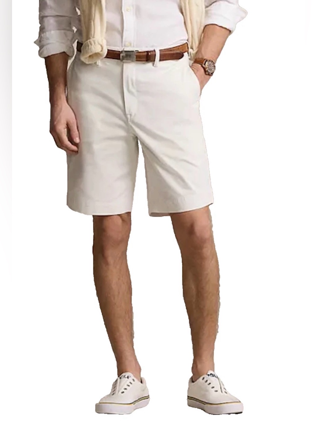 New Size 46b Big Mens Polo Ralph Lauren Classic Fit 9" Chino Shorts White $98